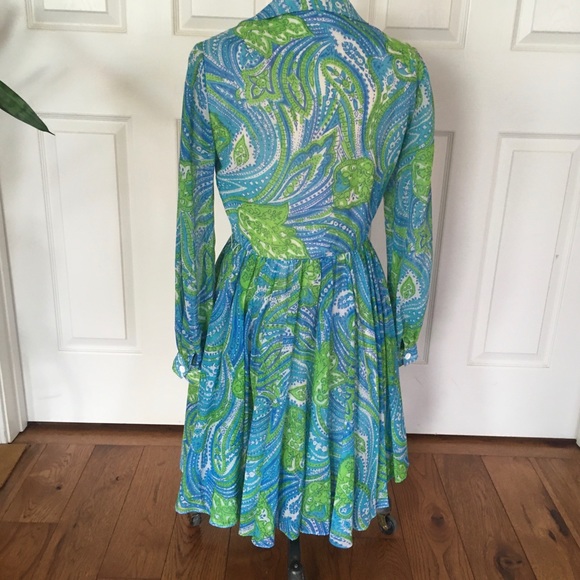 Vintage Leslie Fay voile spring dress size 10-12 - Picture 3 of 7